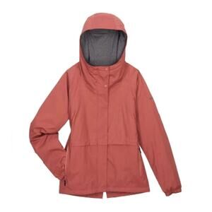 EUC Women’s Columbia Waterproof Drop Tail Rain Jacket Lined Rose Dust size XL
